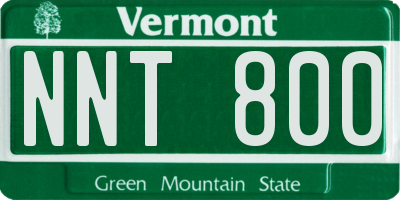 VT license plate NNT800
