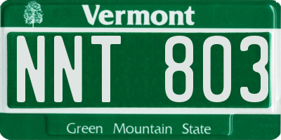 VT license plate NNT803