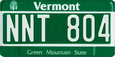 VT license plate NNT804