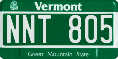VT license plate NNT805