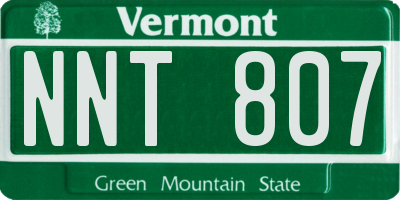 VT license plate NNT807