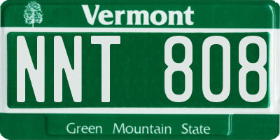 VT license plate NNT808
