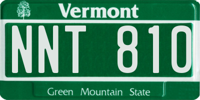 VT license plate NNT810