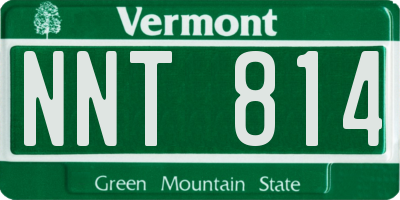 VT license plate NNT814