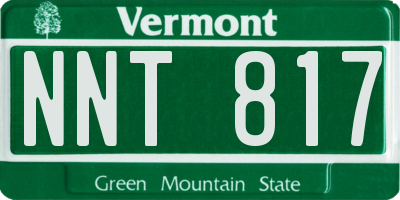 VT license plate NNT817