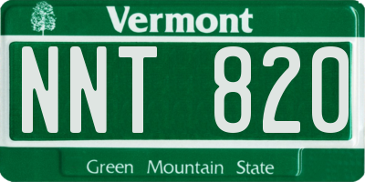 VT license plate NNT820