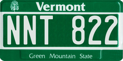 VT license plate NNT822