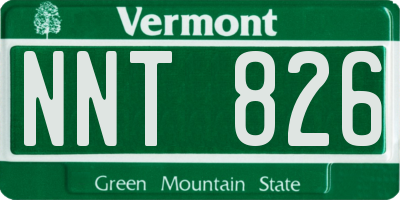 VT license plate NNT826