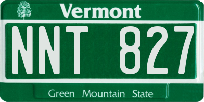 VT license plate NNT827