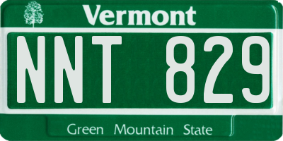 VT license plate NNT829