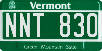 VT license plate NNT830