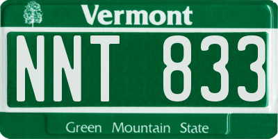 VT license plate NNT833