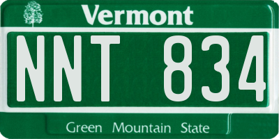 VT license plate NNT834