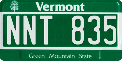 VT license plate NNT835
