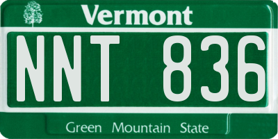 VT license plate NNT836