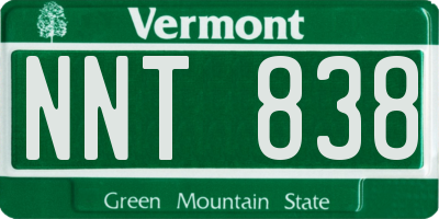 VT license plate NNT838