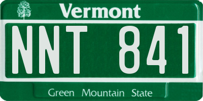 VT license plate NNT841