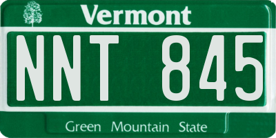 VT license plate NNT845