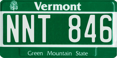 VT license plate NNT846