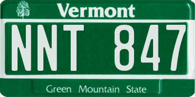 VT license plate NNT847