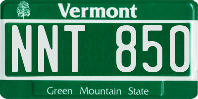 VT license plate NNT850
