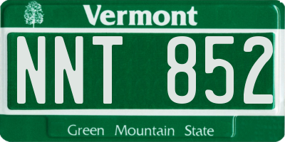 VT license plate NNT852