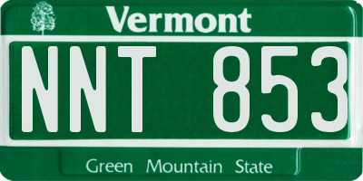VT license plate NNT853