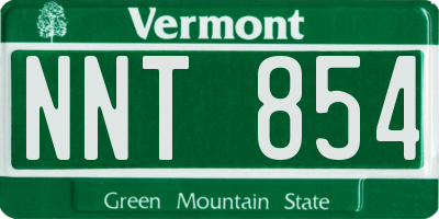 VT license plate NNT854