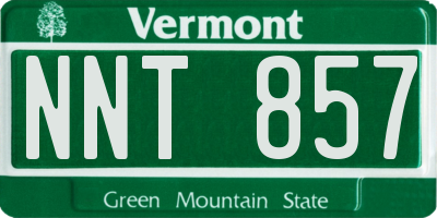 VT license plate NNT857