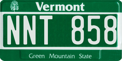 VT license plate NNT858