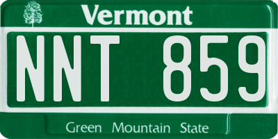 VT license plate NNT859