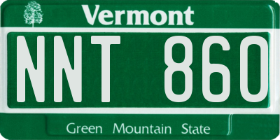 VT license plate NNT860