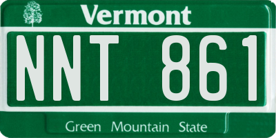 VT license plate NNT861