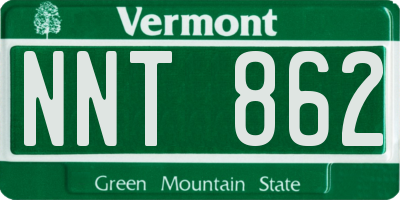 VT license plate NNT862