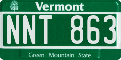 VT license plate NNT863