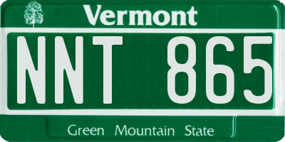 VT license plate NNT865
