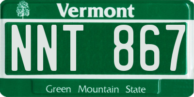 VT license plate NNT867