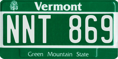 VT license plate NNT869