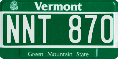 VT license plate NNT870