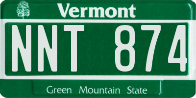 VT license plate NNT874