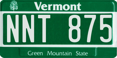 VT license plate NNT875