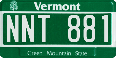 VT license plate NNT881