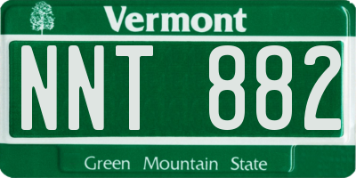 VT license plate NNT882