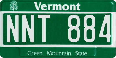 VT license plate NNT884
