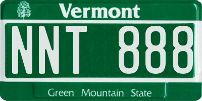 VT license plate NNT888