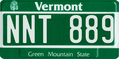 VT license plate NNT889