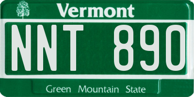 VT license plate NNT890