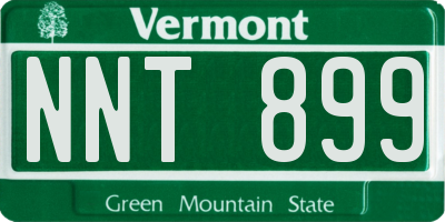 VT license plate NNT899