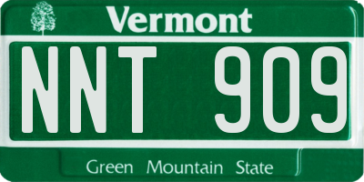 VT license plate NNT909