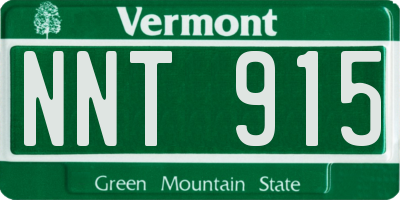 VT license plate NNT915